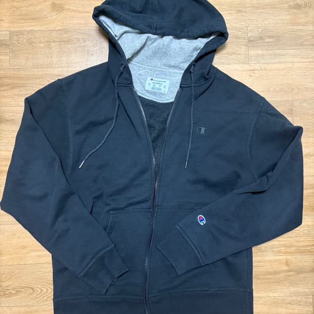 챔피온 블랙 약기모 후드집업