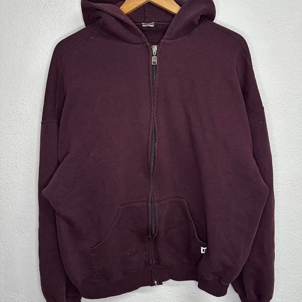 러셀 애슬레틱 후드집업 버건디