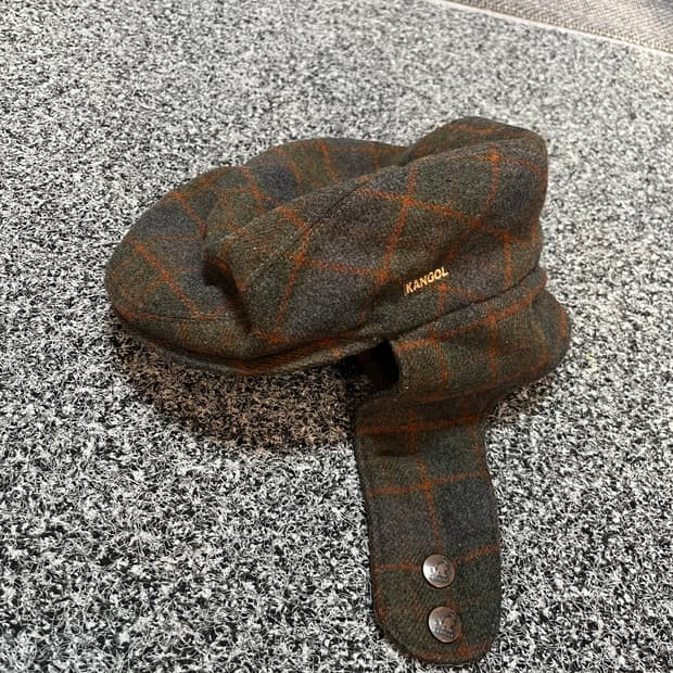 캉골(KANGOL) 트위드 부가티 러셋 플레이드 이태리 울 헌팅캡/베레모