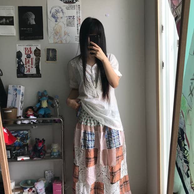 모리 민트 패치워크 원피스