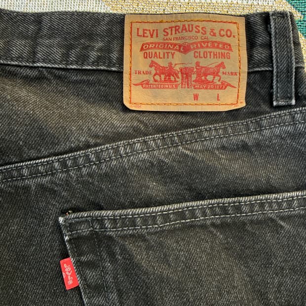 리바이스 505 흑청 36/30 지퍼플라이