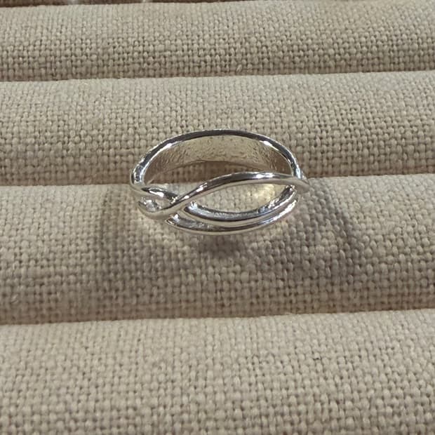 새상품 여성 신주 은도금 공간 반지