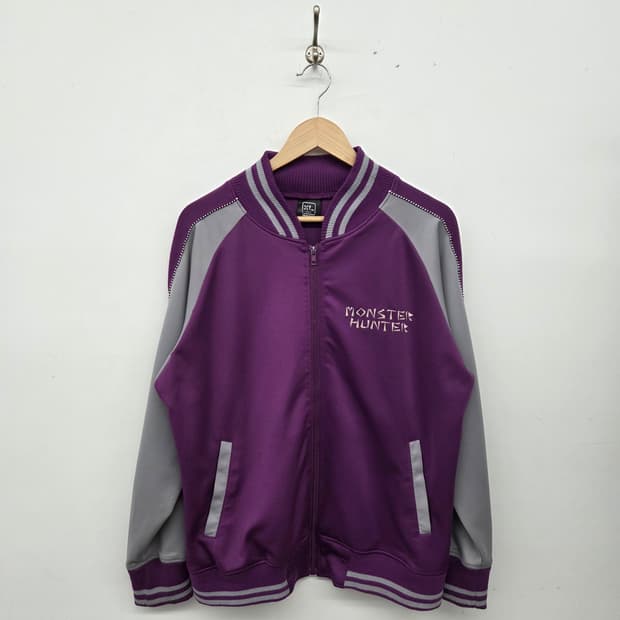 빈티지 퍼플 배색 야구 점퍼 남성XL
