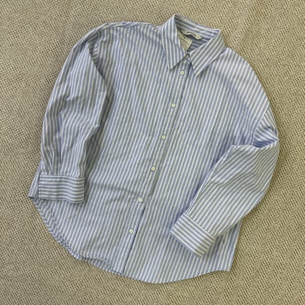 S 에잇세컨즈 스트라이프 릴레스핏 셔츠 0331D