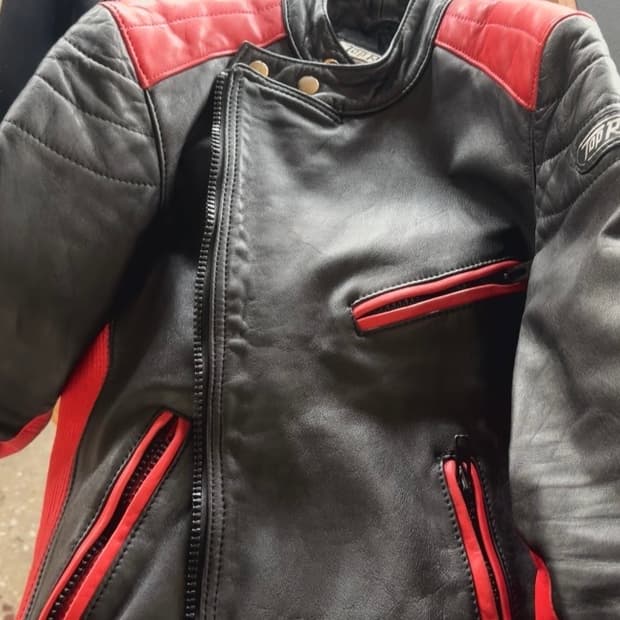 빈티지 가죽 라이더 자켓