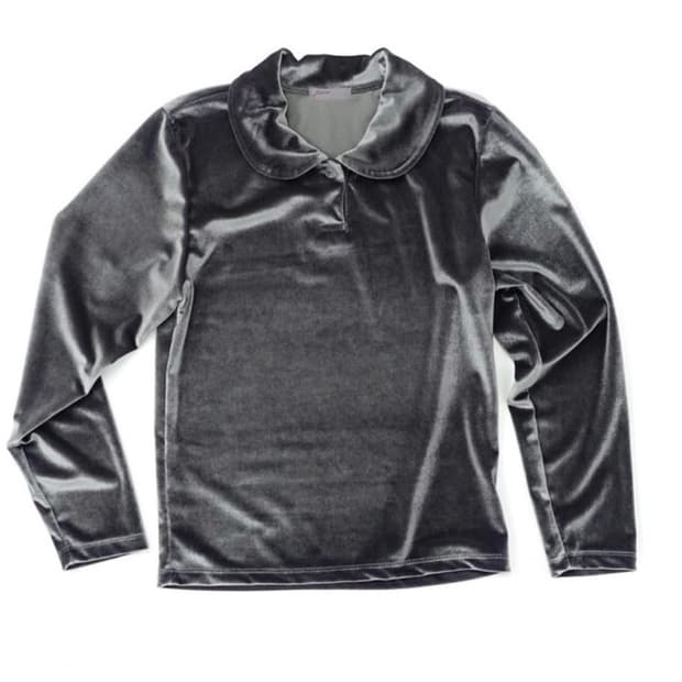 [fa.er.ie] velvet round collar blouse