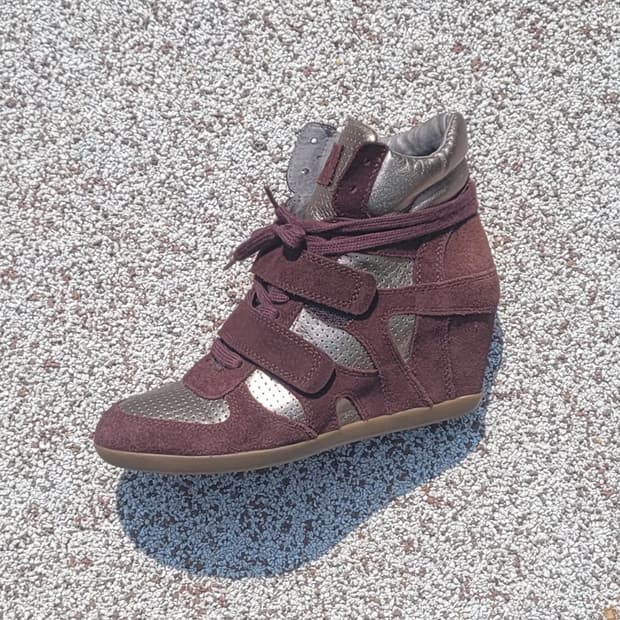 아쉬 ash 하이탑 웨지힐 버건디 39 250 255