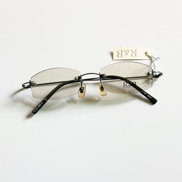 R&B EYEWEAR 무테 스퀘어 건메탈 빈티지 안경