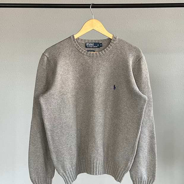 [M]폴로 랄프로렌 그레이 코튼 니트 스웨터 