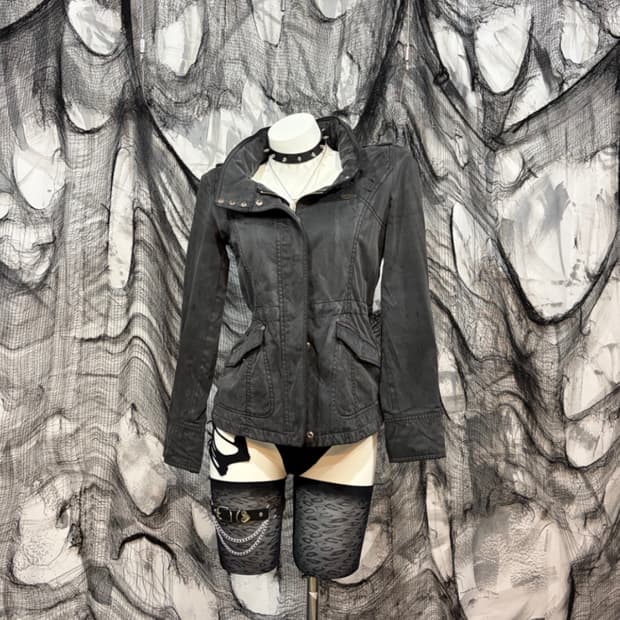 guess shirring back embroidery jacket