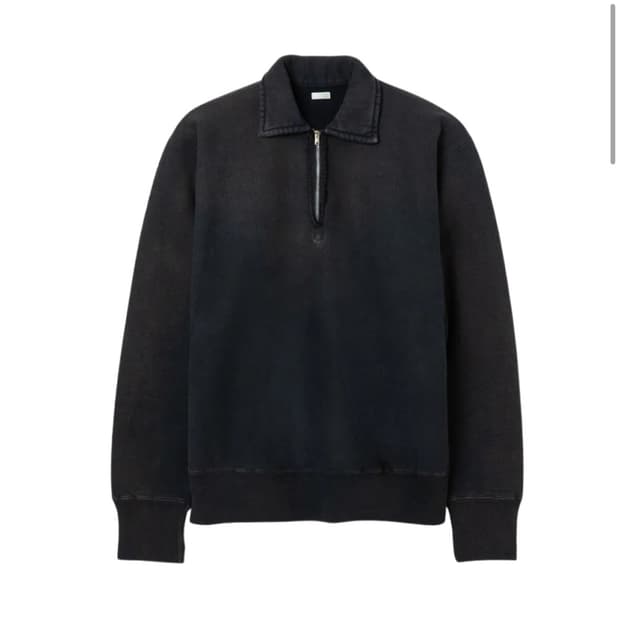 [4] 아프레쎄 25AW 빈티지 하프집업 스웻셔츠 블랙