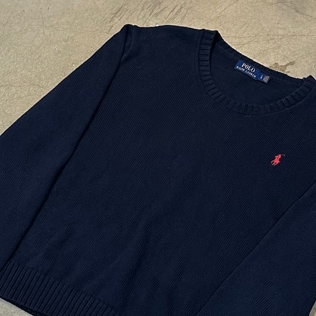 L 폴로랄프로렌 네이비 코튼 니트