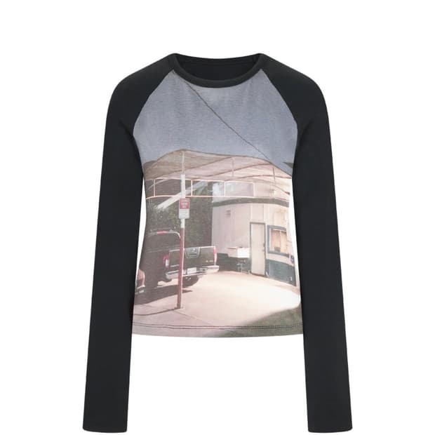 쓰리투에이티 Printed Reglan T-Shirt