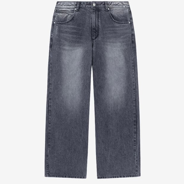 (새상품) 인사일런스 CALIK 로우 웨이스트 와이드 진 ASH GREY