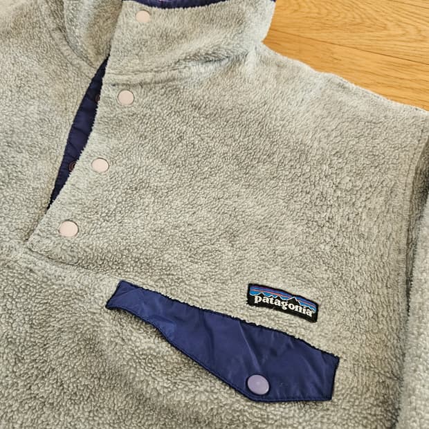소장 파타고니아 신칠라 시멘트 블루 후리스 플리스 아노락
