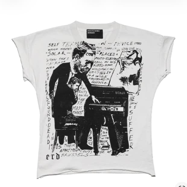 (W) 앙팡 리쉬 데프리메 셀프 터미네이션 슈렁큰 티셔츠 페이디드 화이트