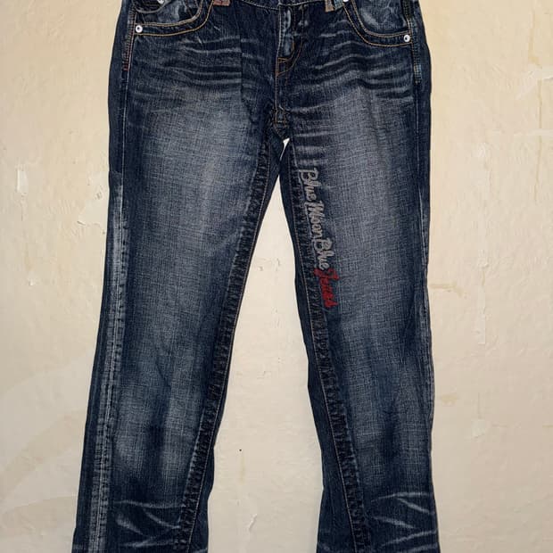 “BLUE MOON BLUE” rainbow jeans