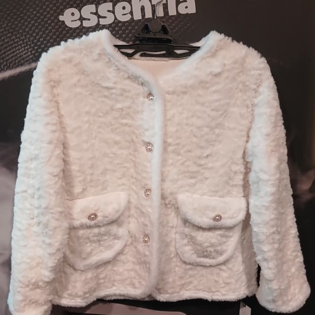 화이트 퍼 가디건