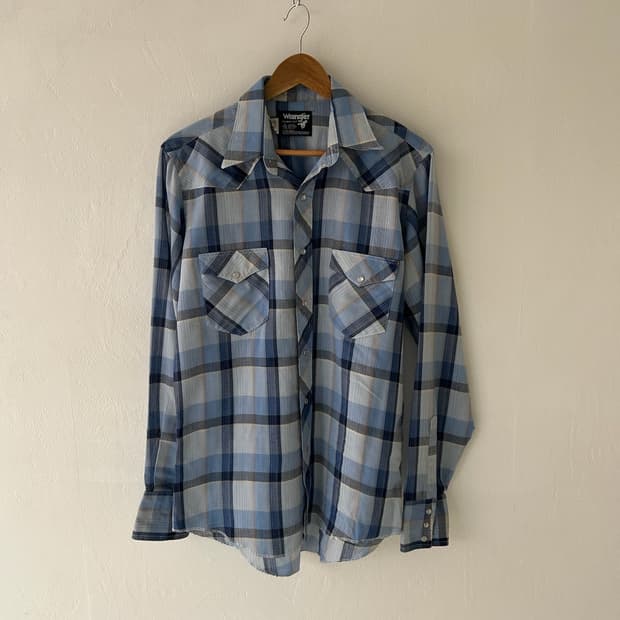 80's vtg Wrangler cowboy-cut  Western sh