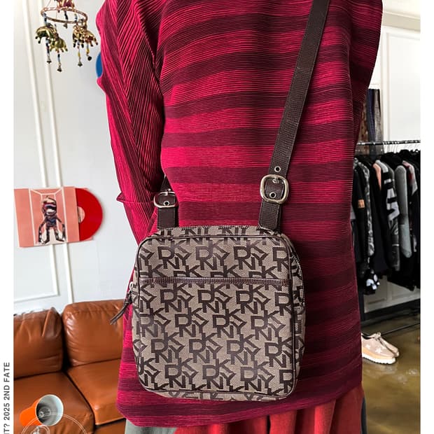 2000s Donna Karan Spel-Out Old Cross Bag