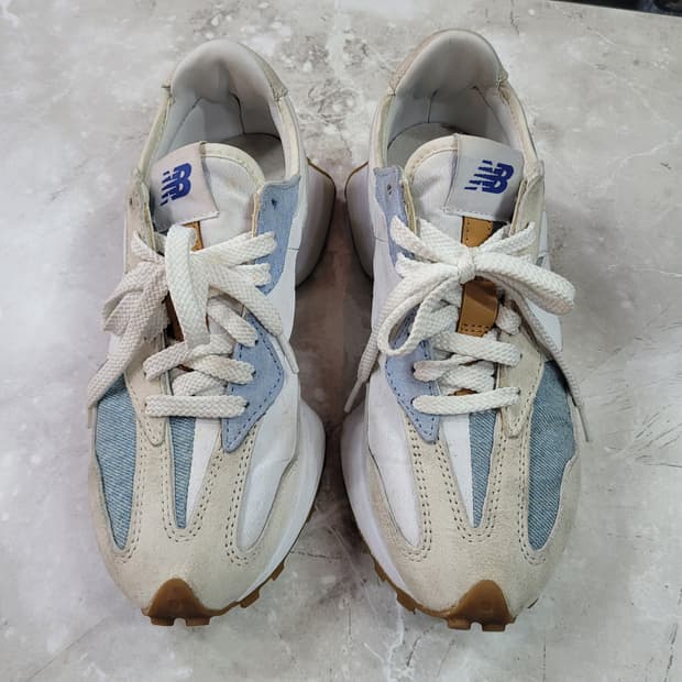 뉴발란스 327 리바이스 아이보리/블루 스니커즈