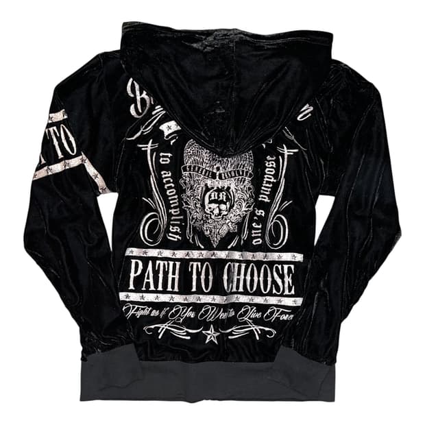 글리터 프린팅 벨벳 후드집업 펑크y2k