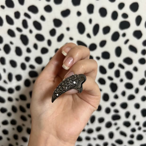 고스 펑크 메탈 발톱 큐빅 마디 반지 네일링 애끼링 
