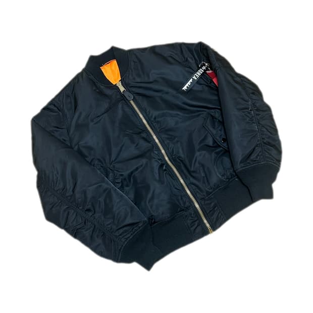 알파인더스트리 ma-1 블랙 리버시브 오렌지 자켓