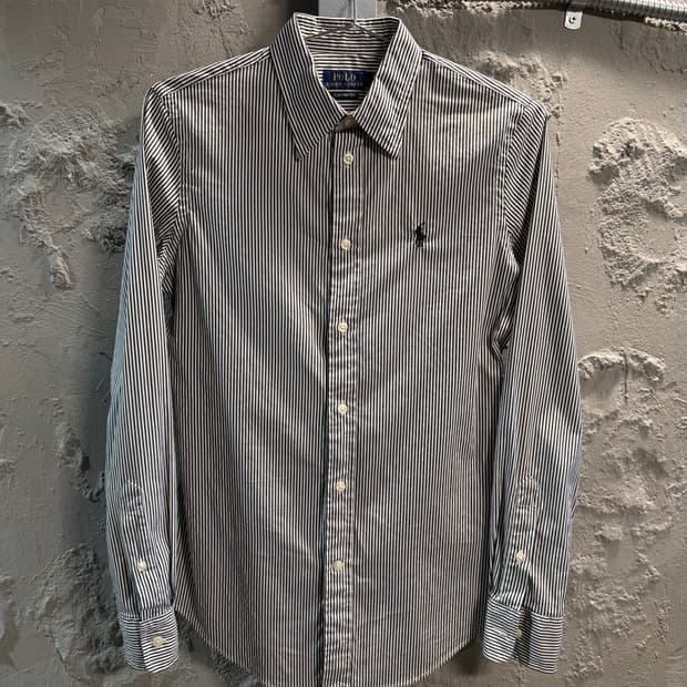 폴로 랄프로렌 POLO  슬림 스트레치 스트라이프 셔츠 블랙 2