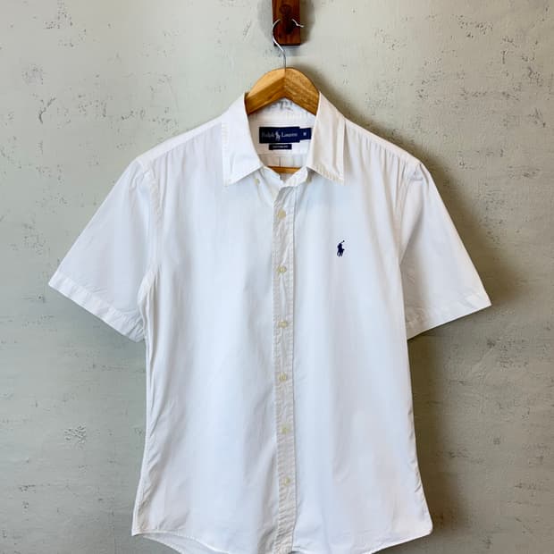 폴로랄프로렌 빈티지 화이트 반팔 셔츠