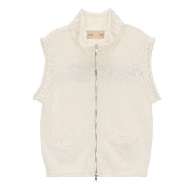 마뗑킴 SPELL POINT KNIT VEST IN BEIGE