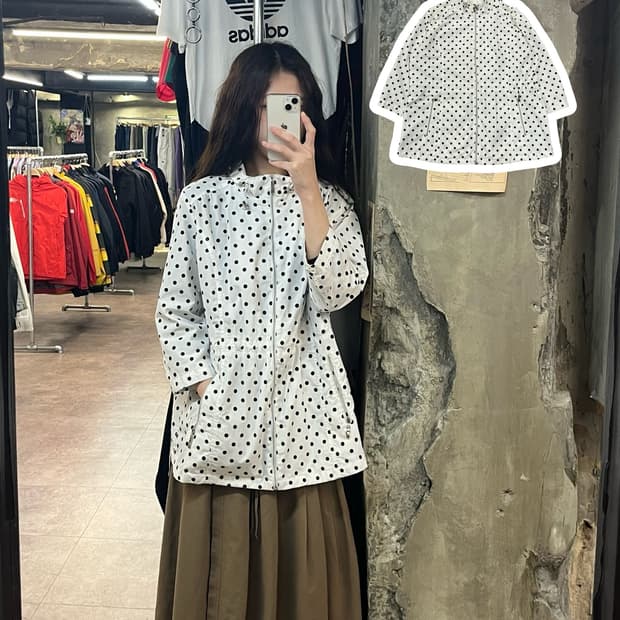 도트 스프링 자켓 화이트 100 #csz2090