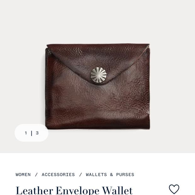 RRL Leather Envelope Wallet
