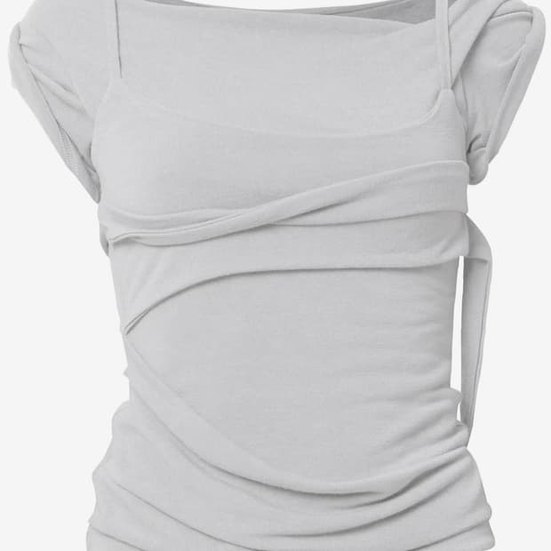 Flare up Layered Bustier T-Shirt