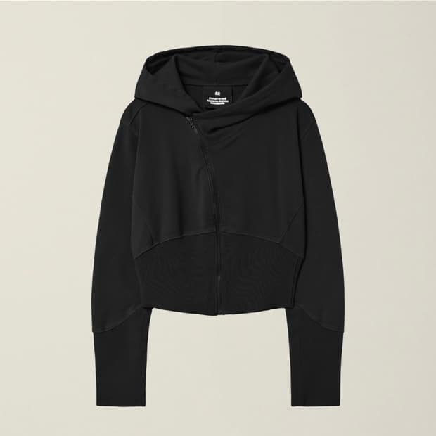 WOMENS GARMENT DYED CURVED HOODED ZIP J