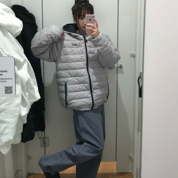 에이카화이트 경량패딩M