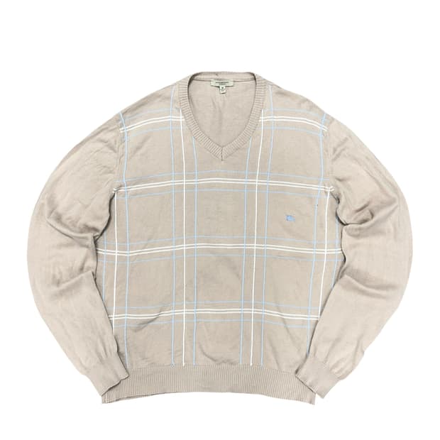 버버리 기마로고 브이넥 니트(M)
