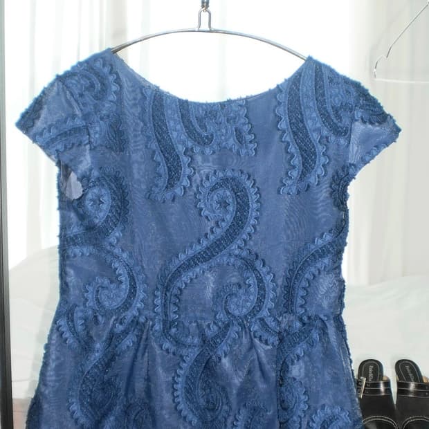 Navy Race Peplum Blouse