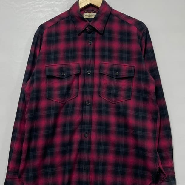 입생로랑 16ss 레드 플란넬 셔츠 M
