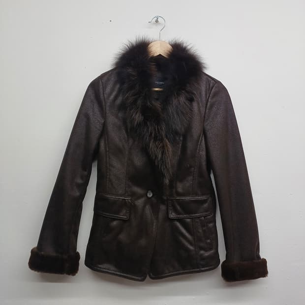 쉬즈미스  여우 가죽 퍼 자켓 S
                     