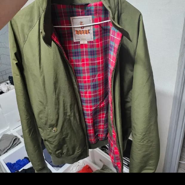 바라쿠타 g9 그린 40 자켓 체크 블루종