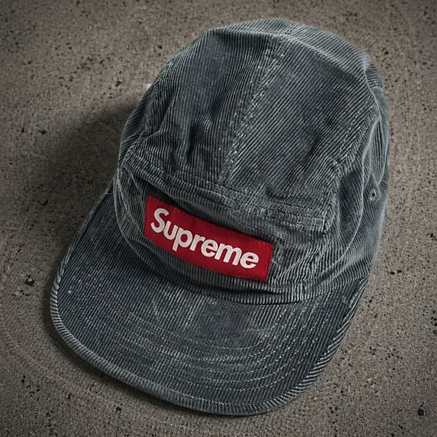 슈프림 코듀로이 그레이 캠프캡