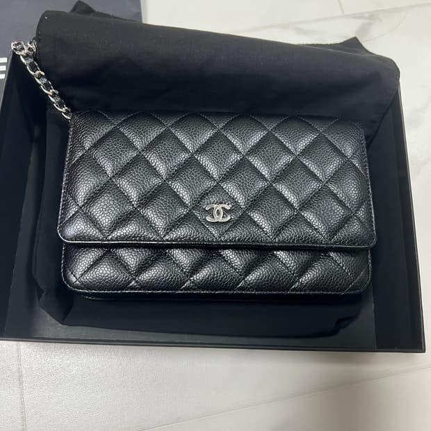 샤넬 woc 은장 체인지갑 가방 내장칩