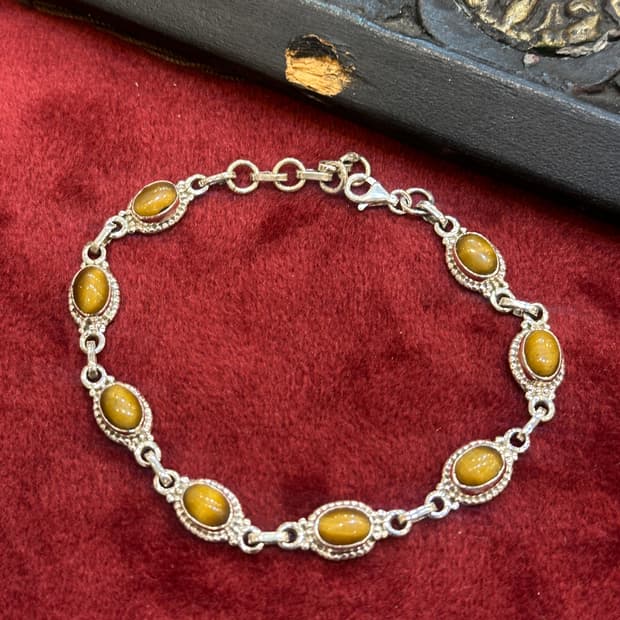 Tiger-eyes 925silver bracelet