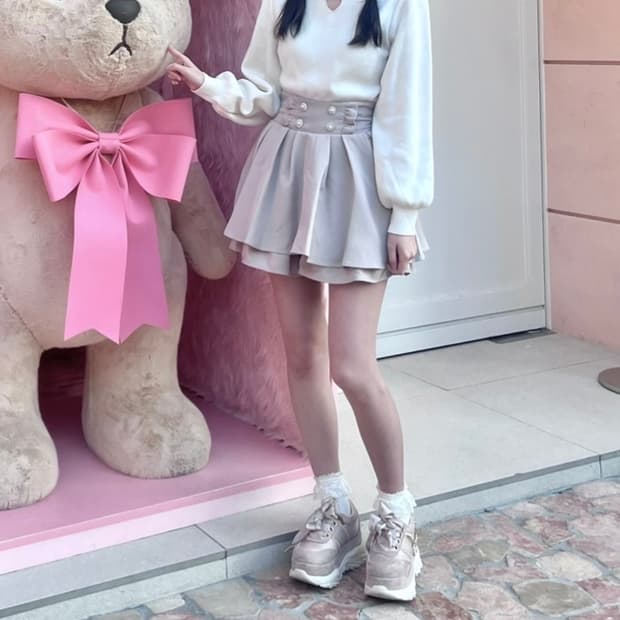 노에미 비쥬 프릴 핑크 스커트