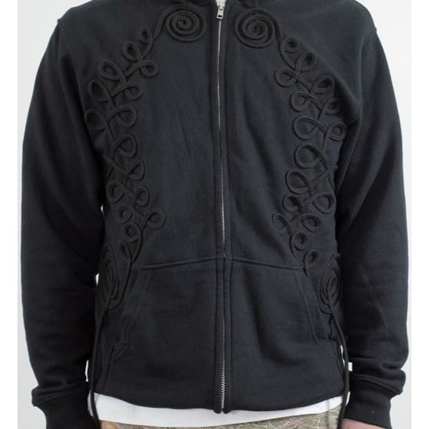 더즌매러 후드집업 Long String Hoodie Black