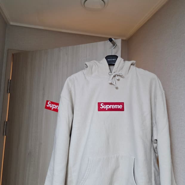 슈프림 24fw 박스로고 후드 [스톤/XL]