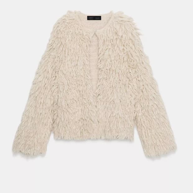 자라 프린지 퍼 자켓