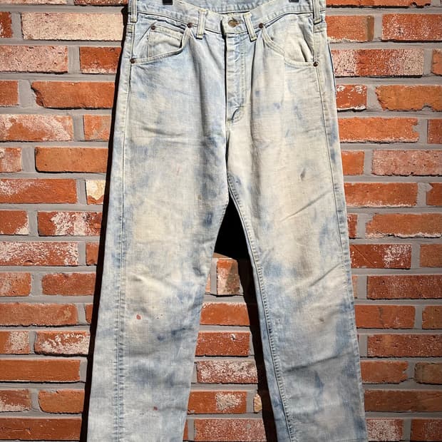 70s USA LEE 빈티지 리 200z 블랙 사이드 탭 데님 팬츠