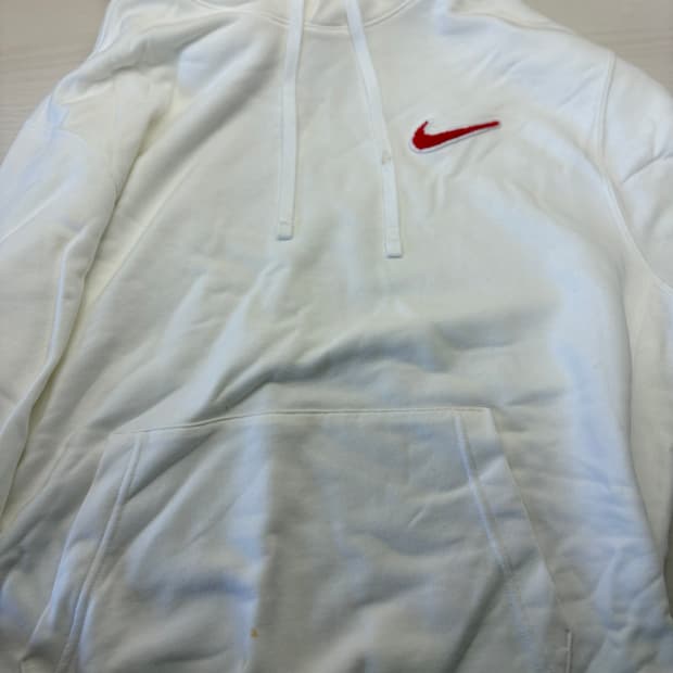 나이키 클럽 프렌치 테리 풀오버 후드 화이트 유니버시티 레드 - 아시아